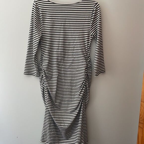 Isabel Stripped Medium Maternity Knit Dress - Picture 6 of 7